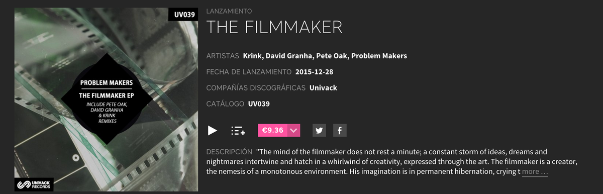 - My new remix for <a href="/ProblemMakers/">Problem Makers</a> on <a href="/UnivackRecords/">Univack Records</a> it´s available at <a href="/beatport/">Beatport</a> already.
pro.beatport.com/track/soulshat…