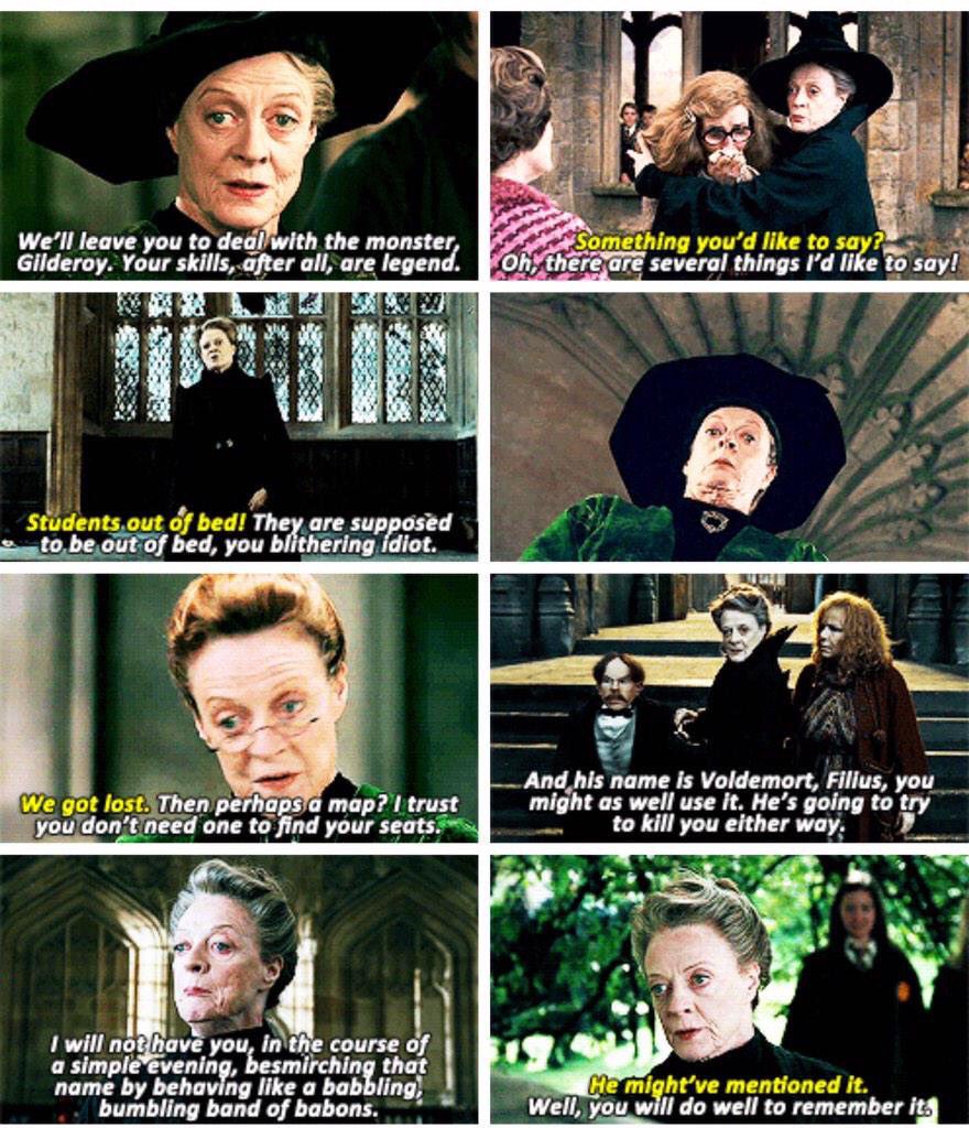 Happy Birthday to Maggie Smith who portrayed Minerva McGonagall aka the sassy witch ever 