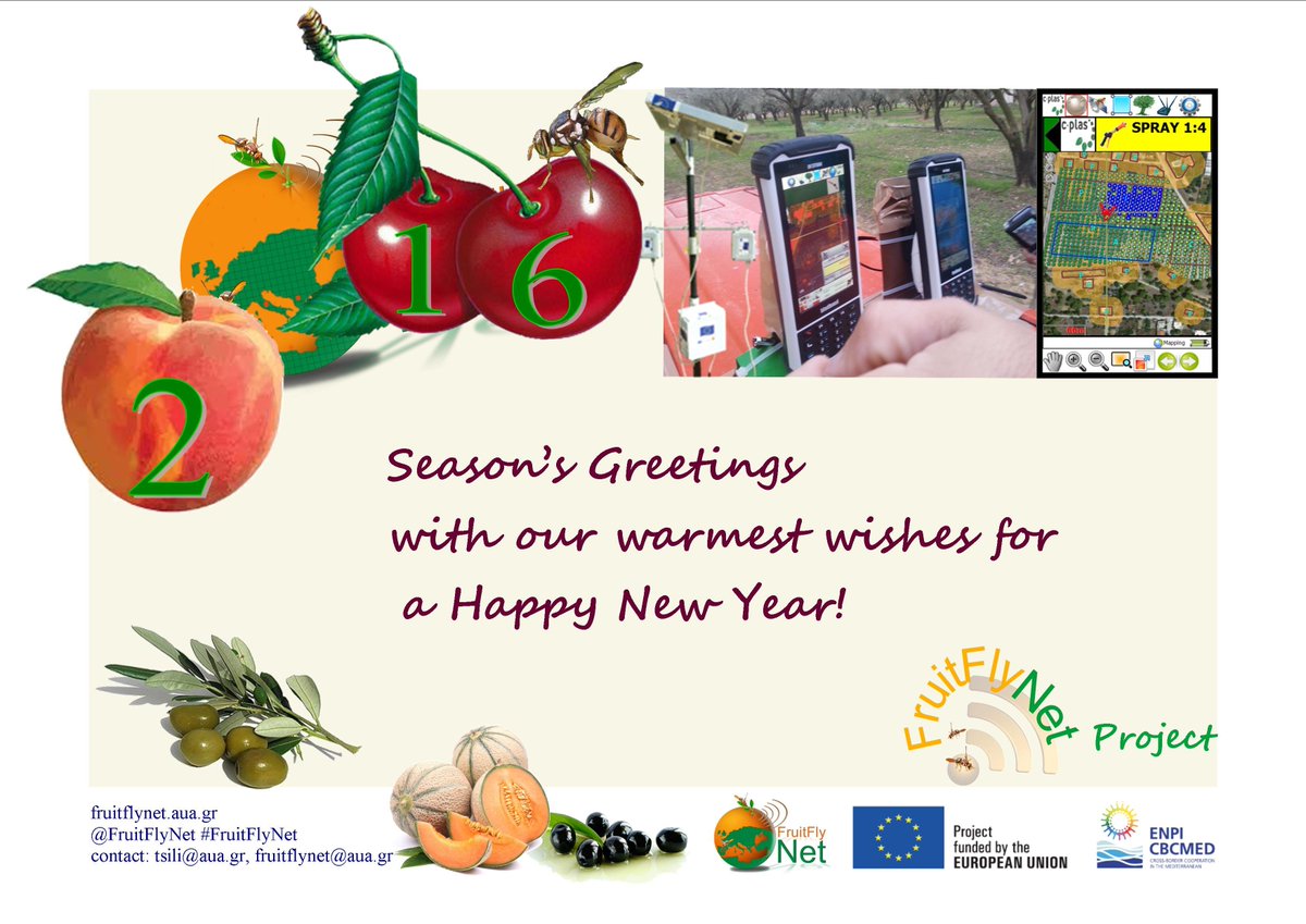 FruitFlyNet's tweet image. Season's Greetings with our warmest wishes for a Happy #NewYear 2016! #FruitFlyNet #ENPI fruitflynet.aua.gr