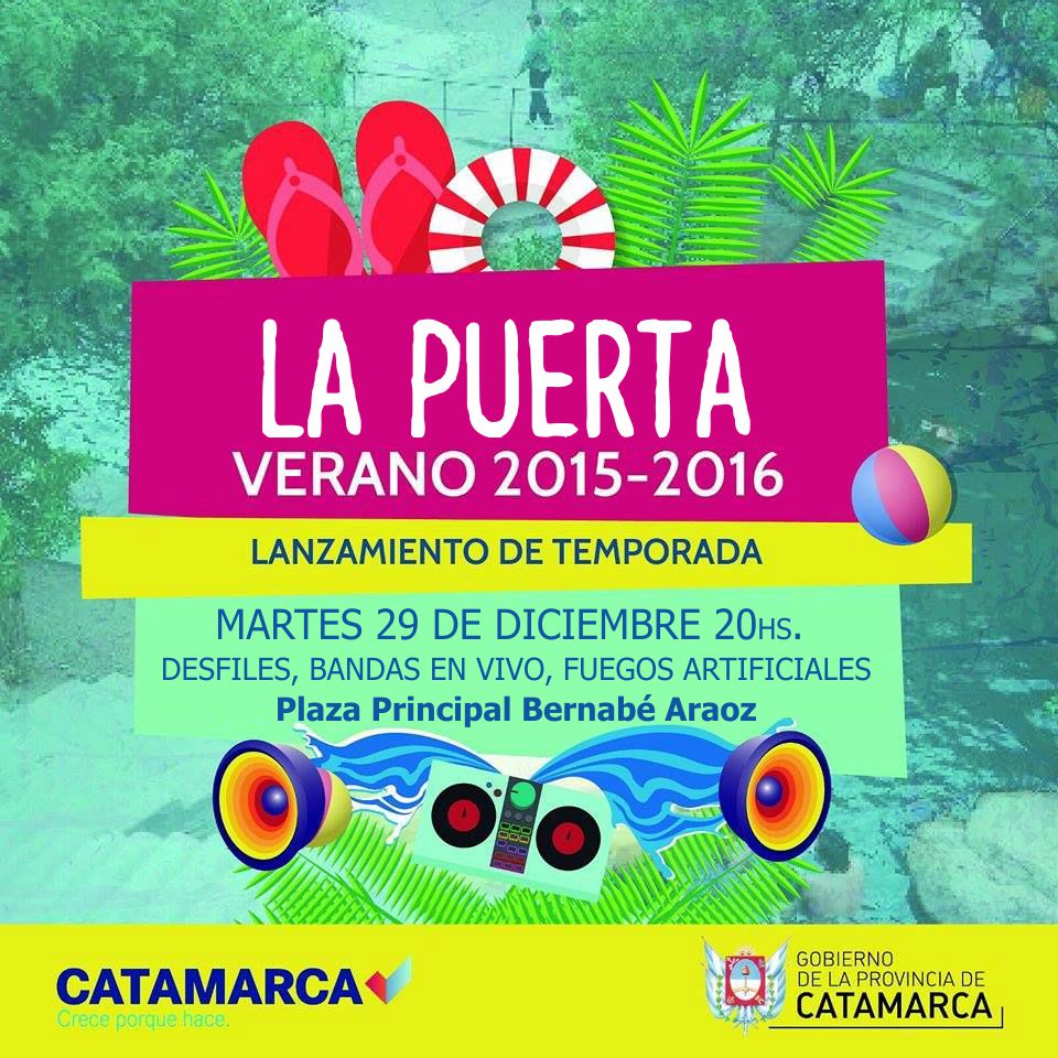 VisitCatamarca's tweet photo. Este martes Lanzamiento de Temporada de Verano 2016 en La Puerta a partir de las 20 hs. Los esperamos https://t.co/9erAztl47K