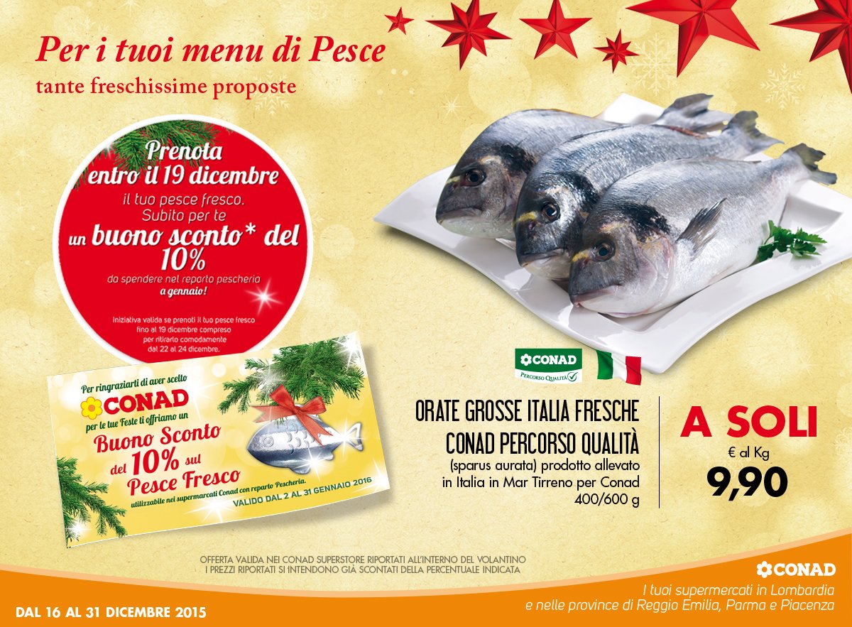 ConadCentroNord's tweet photo. Cenone di #Capodanno ? Le orate sono in offerta! Approfittatene fino al 31-12. https://t.co/wf0Y7hLt6l https://t.co/4aW621MfGt