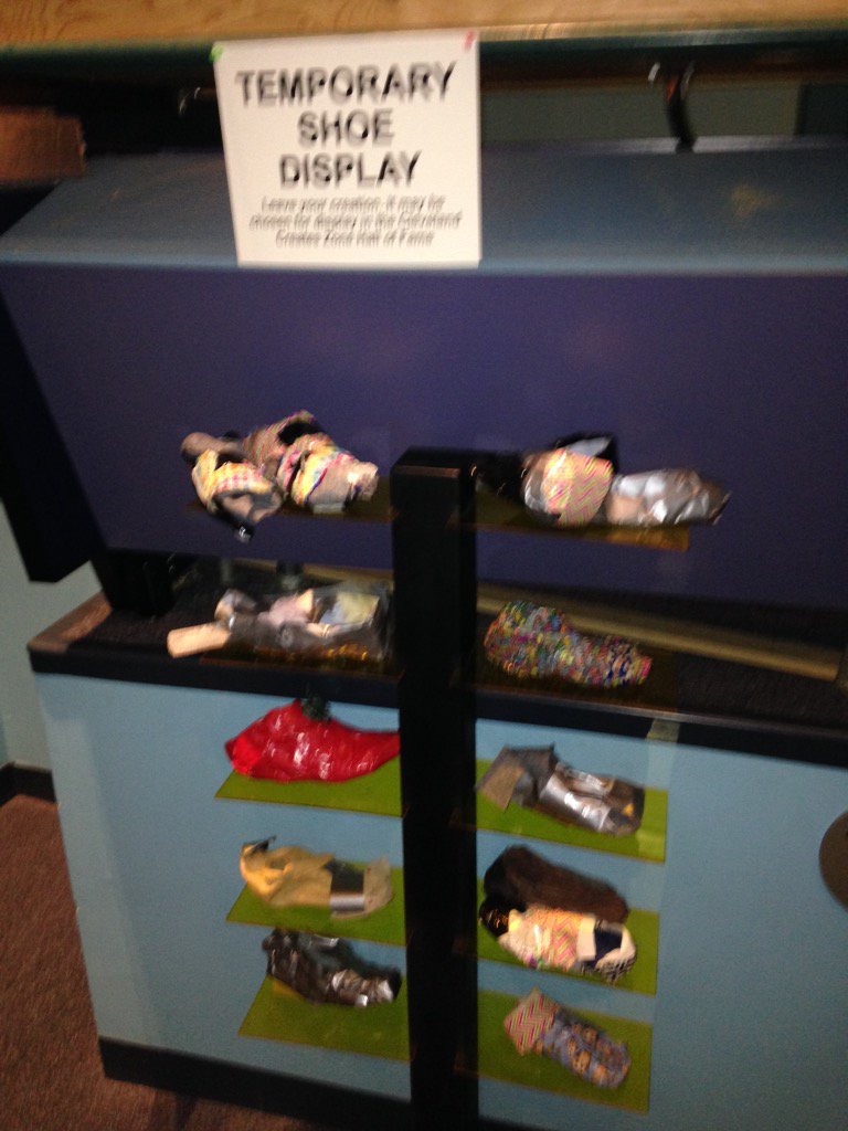 MVRHS_Science1's tweet photo. Maker space at Cleveland Science Museum. #makers pace #younginventors #duct-tape https://t.co/4Q6sfTA7kg