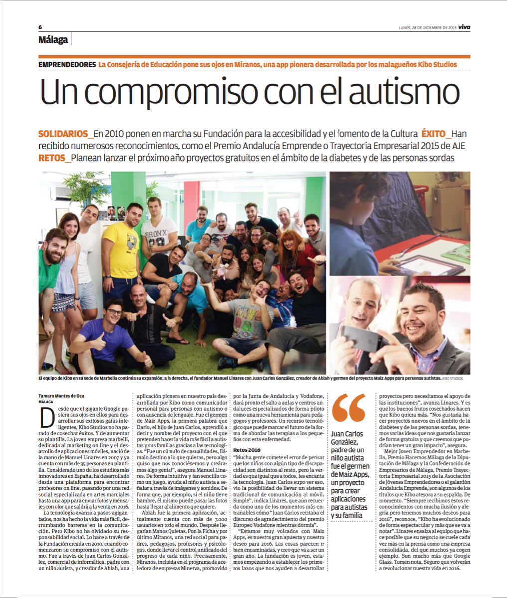 KIBO's tweet photo. La Consejería de Educación pone sus ojos en Míranos, una app pionera
https://t.co/CmNkRJdaPw @viva_malaga #autismo https://t.co/ZF04T5ye20
