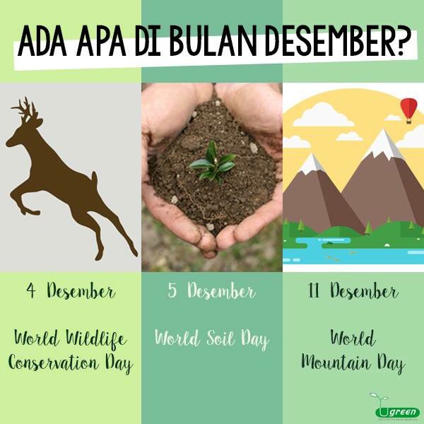 [ADA APA DI BULAN DESEMBER?]
Ada hari besar lingkungan apa aja ya di bulan Desember ini? Cekidot!