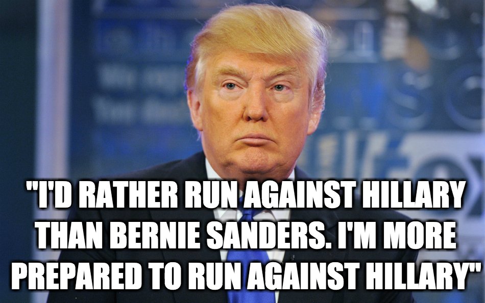 justinwedes's tweet photo. .@realDonaldTrump freaked out about running against @BernieSanders. 99% > 1% https://t.co/HZ3ayNxfgk