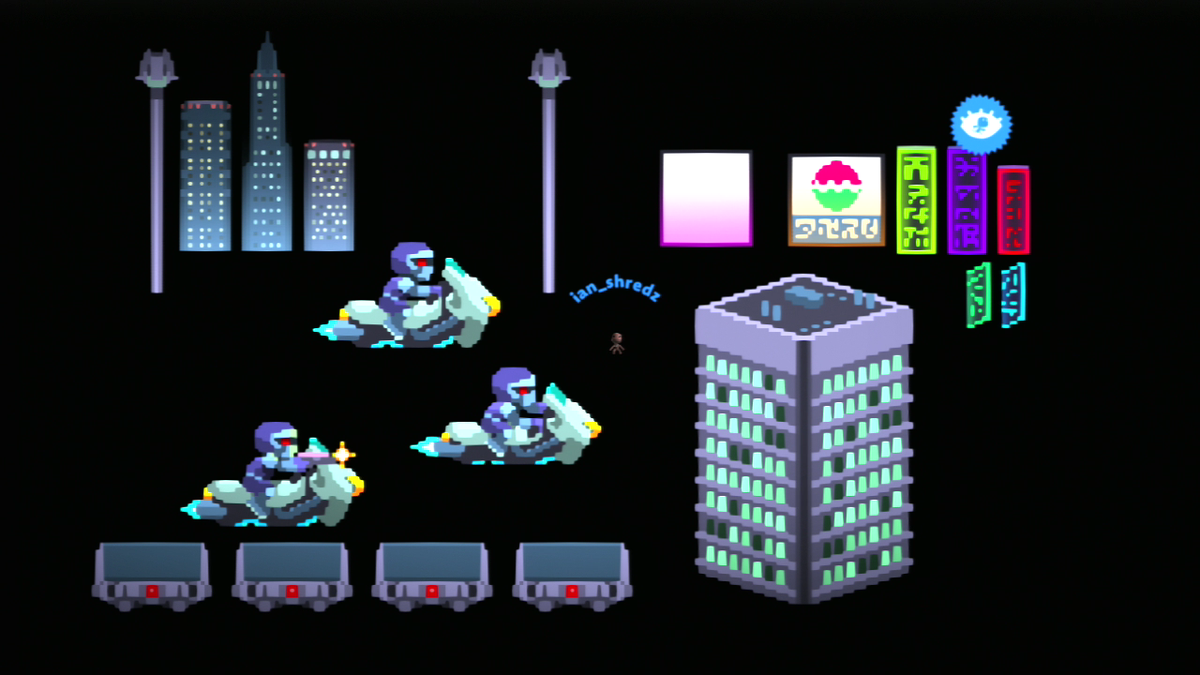 skydevilpalm's tweet photo. Some random enemy and background assets for a futuristic side scrolling shoot em up game! #skydevilpalm https://t.co/WgwBNIduE8