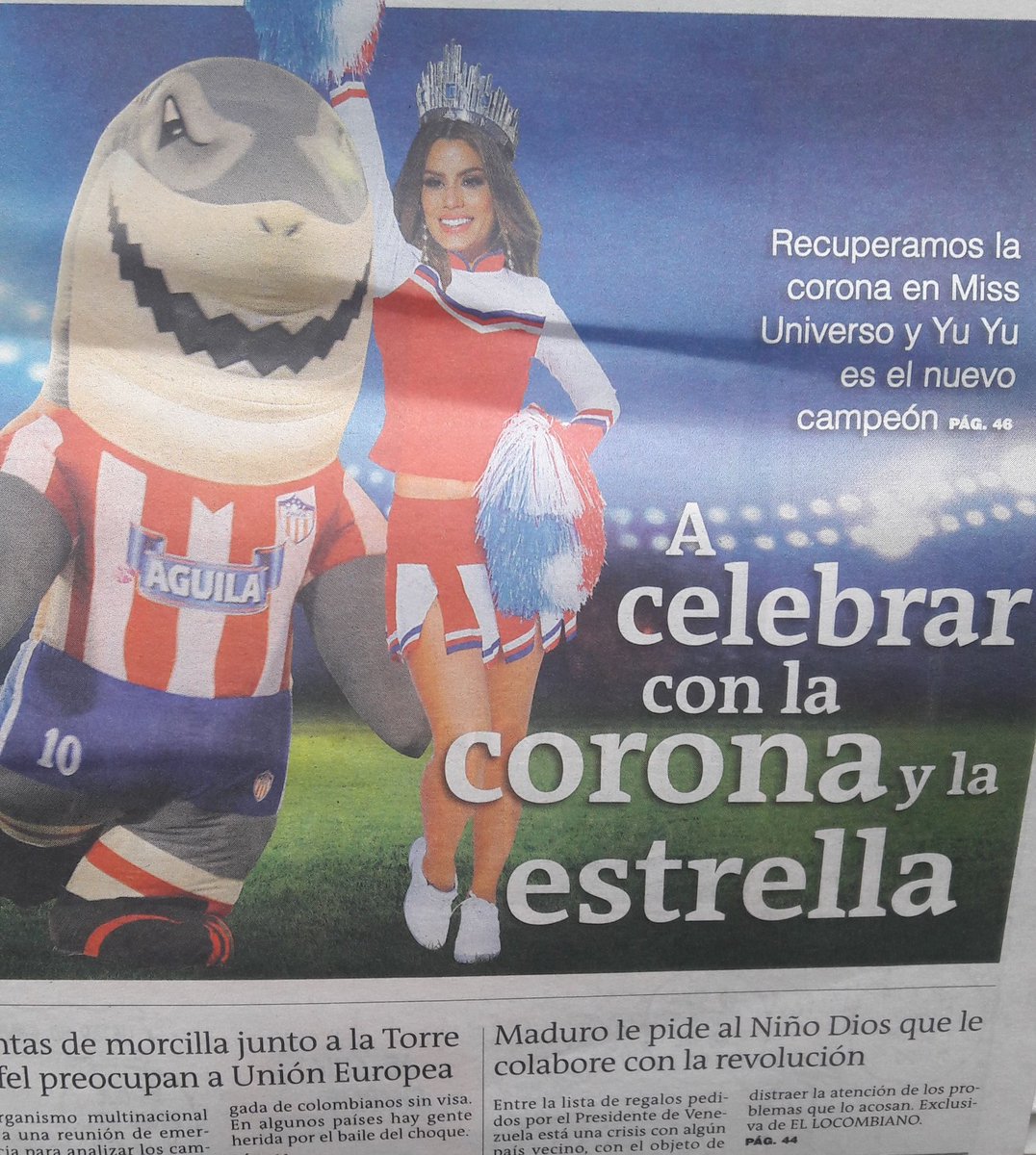 La portada <a href="/elcolombiano/">El Colombiano</a>. CELEBRALO <a href="/JuniorClubSA/">Junior FC</a> @LaBandaDKuervos @FRBSOficial. <a href="/LDSoficial/">Los Del Sur</a>.