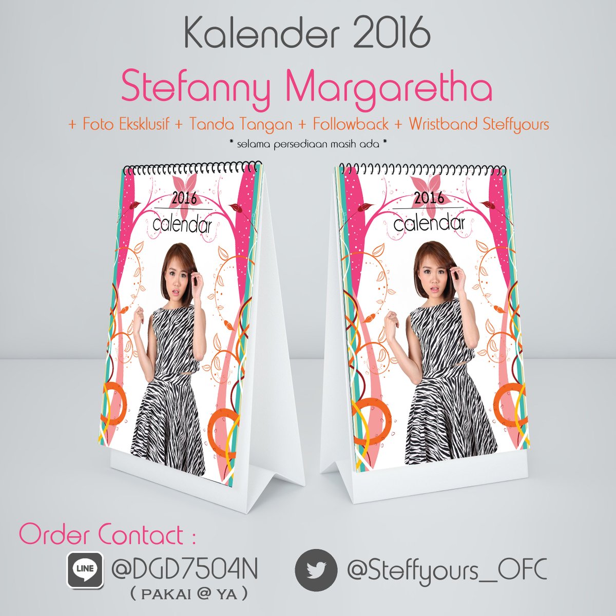 sdh pnya #KalenderSteffy2016 klau belum yuk order lgs.slain it km bs dapet tandatangan, wristband, followback loh