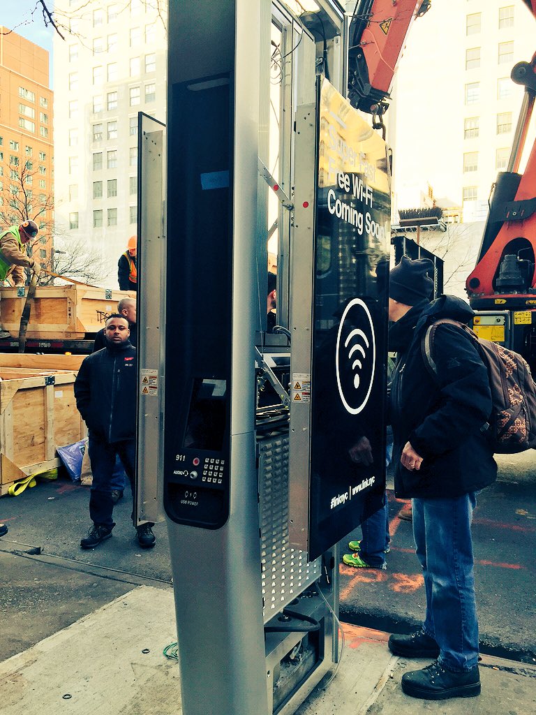 pdh3's tweet photo. Just happened to walk by the first #LinkNYC installation today. So exciting to see! @doberman @frostenson @LinkNYC https://t.co/QHGO6KYQpz