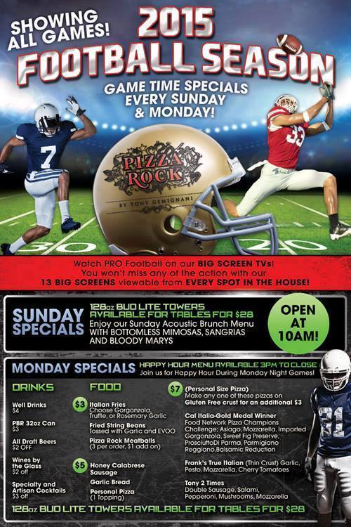 There's no stopping Happy Hour today <a href="/PizzaRockLV/">Pizza Rock Las Vegas</a>! 3pm until close. Plus we have #MNF...Score! Or should we say TD!