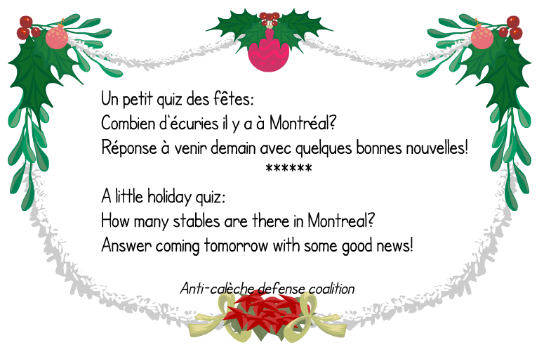 BanCaleche's tweet photo. #banhorsedrawncarriages #freedomforhorses #OUTcaleche #MontrealHorses #Quebec https://t.co/QrSkPEsofD