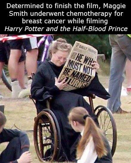 Happy birthday to Dame Maggie Smith! She filmed Harry Potter 6 while battling breast cancer:  