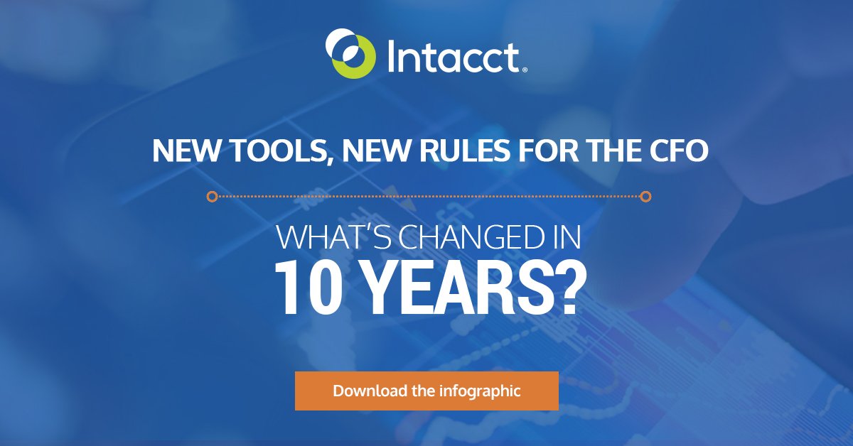 SageIntacct's tweet photo. Check out this infographic for 20 examples of how the #CFO role has progressed https://t.co/HyEOC6LNiU #techsavvycfo https://t.co/rktG6zPTgF