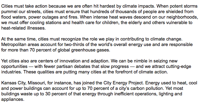 Cities to help lead Paris climate agreement plan; thehill.com/blogs/congress… #dmo2015 #sharedmobility #sharingeconomy