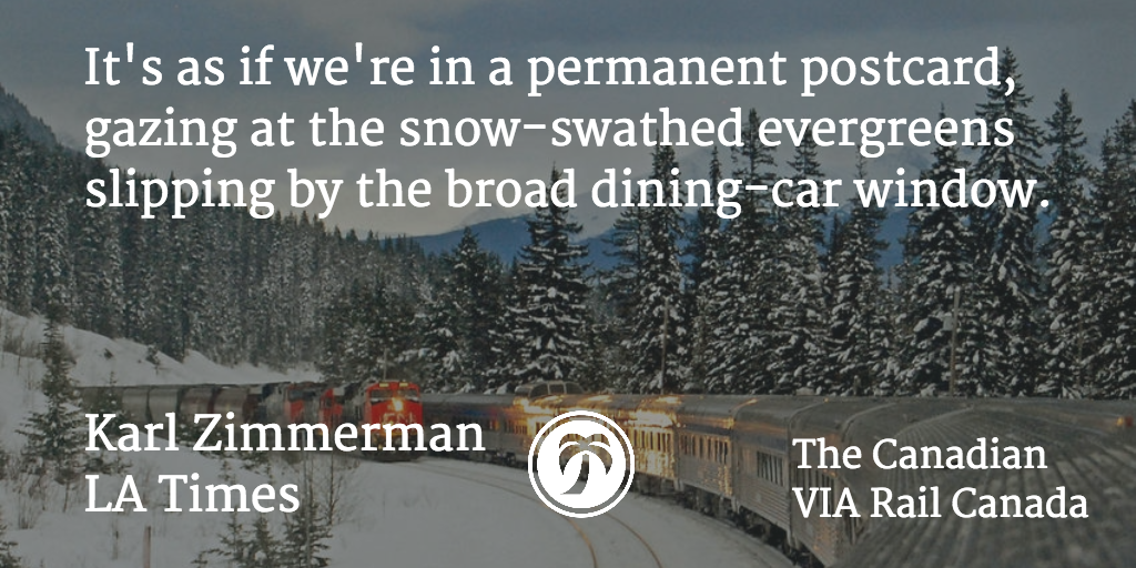 MemorableTech's tweet image. Karl Zimmerman of @latimestravel rides @VIA_Rail "The Canadian" #makeitmemorable Source: buff.ly/1Ix3aVC