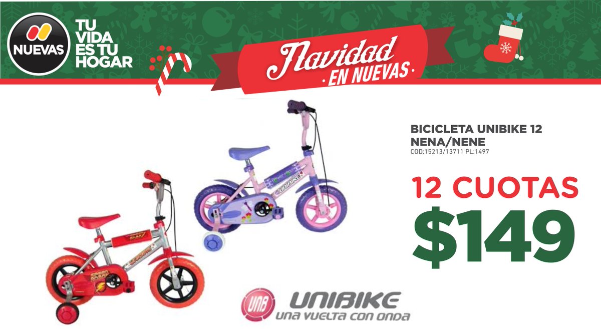 nuevashogar's tweet photo. ¿Papá Noel se olvidó de traer algunos 🎁 Regalos? Llevate esta 🚴 Bici en 12 #Cuotas de $119 👌 https://t.co/X9Cfc2L184