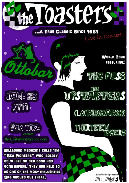 The Upstarters are opening for 2 tone icons, The Toasters , joined by some of the best Rudies n' Punks around!