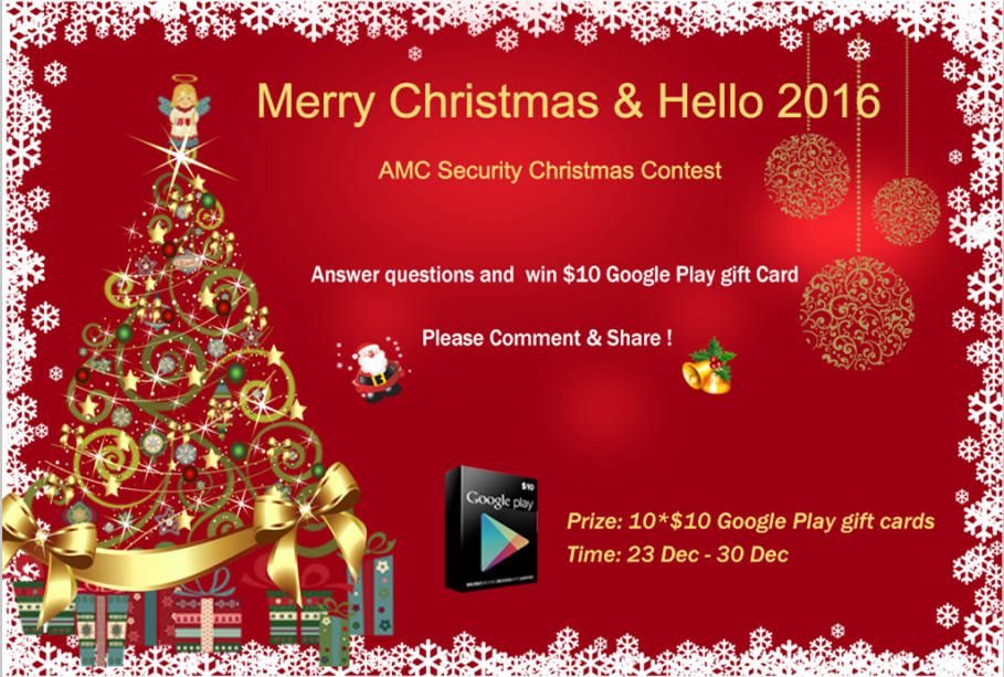 AMC_IObit's tweet photo. #AMCSecurity #CHRISTMASCONTEST! Like us on #Facebook, #Win $100 Google Play gift cards! https://t.co/arckAEeMfJ https://t.co/IveyM9UI9u