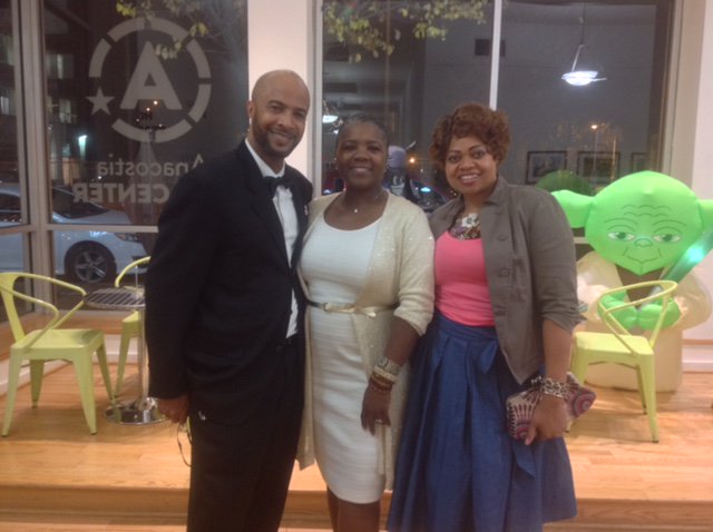 hrapinc's tweet photo. CEO E. Rodriguez, CCO A. David with future volunteer Rosslyn @ the HRAP Wine & Art Silent Auction 2015. #TeamHRAP https://t.co/hWpJebgTWN