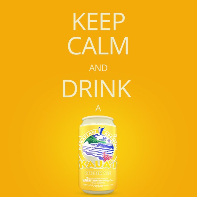 Happy ALOHA MONDAY! Come by the brewery for a growler refill or a split pack! #KeepCalm #GoldenAle #Kauai