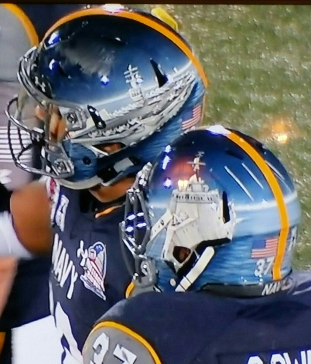 PattyGator's tweet photo. #NavyFootball has the coolest helmets in all of football. #NavyVsPitt #ESPNU https://t.co/QctejKo1cb