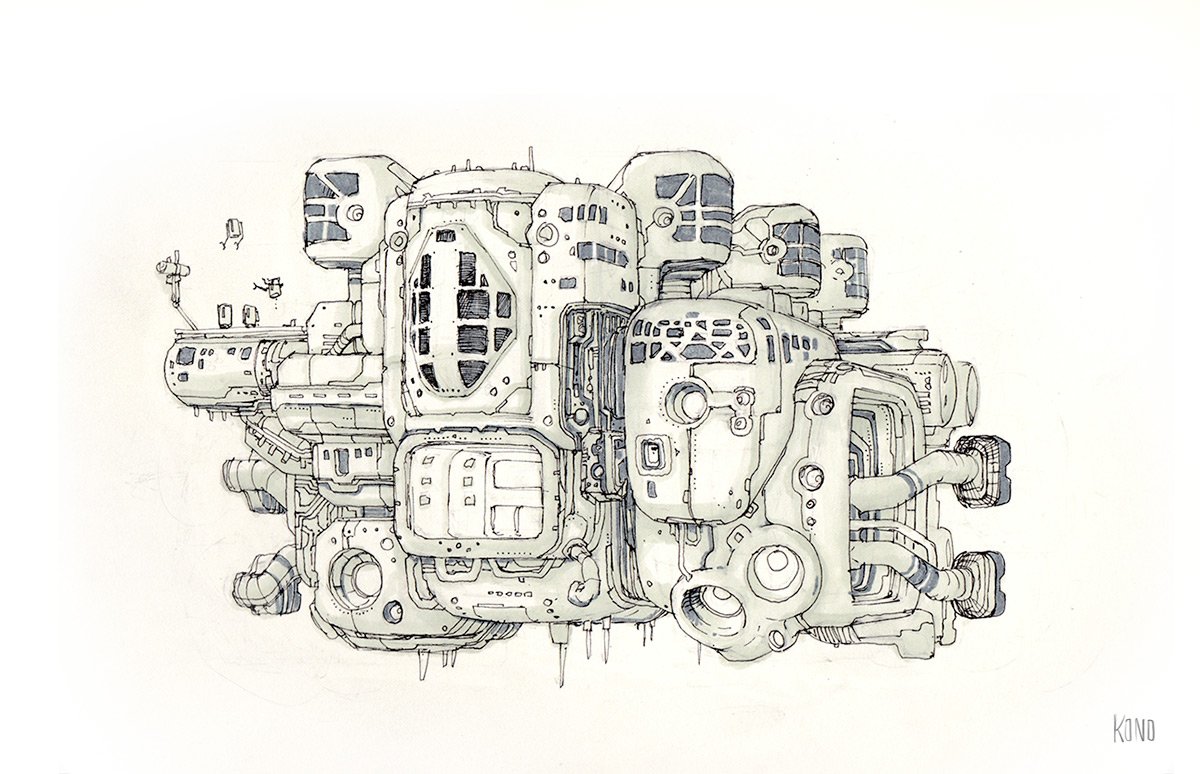 sillikone's tweet photo. Alien Playground.  #spaceshipaday #scifi #conceptart https://t.co/YhQnja6ed6