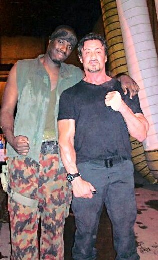 SandbridgeEnt's tweet photo. When I say big I mean as big as it gets! With Stallone filming #The Expendables #Rocky #Rambo #GoTime https://t.co/Gj5ZEGBAlg