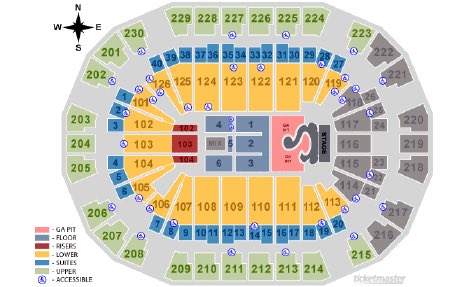 Selena Gomez Seating Chart