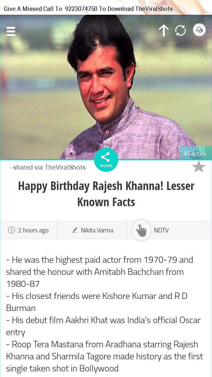 Happy Birthday Rajesh Khanna! Lesser Known Facts


-via  