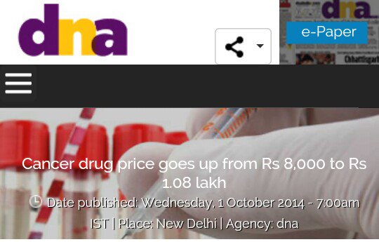 geetv79's tweet image. dnaindia.com/india/report-c…
#NaMoReportCard2015 
Drug Prices Soar 💊💉
Price Caps removed
Anthim Din Aa Gaye 
@rkhuria