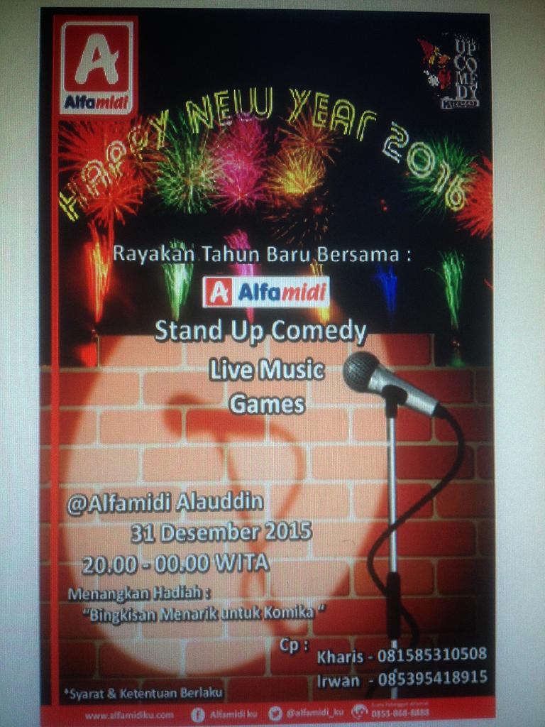 Mau jadi comic ? Mau rasain stand up comedy itu gimana ? Dtg aja di event alfamidi di mlm tahun baru nnti more info