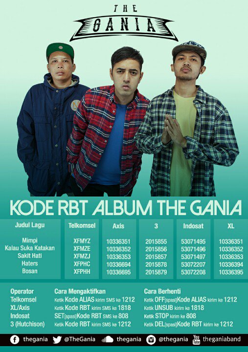 TheGania's tweet photo. Biar gaul, pasang dulu dong RBT #thegania. https://t.co/Rv5v06vUOg