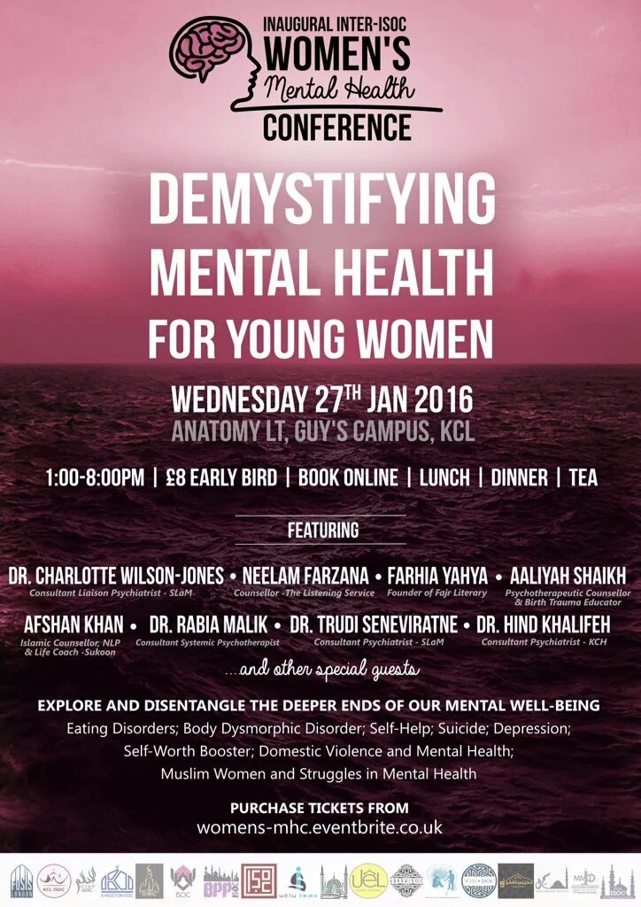 One of the biggest inter-ISoc events: The Womens Mental Health Conference. Not to be missed
