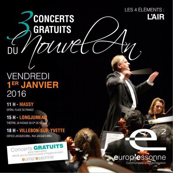 3 concerts gratuits et exceptionnels  du Nouvel an <a href="/operademassy/">opera de massy</a> offerts par <a href="/Europ_Essonne/">Europ'Essonne</a> programmation surprise