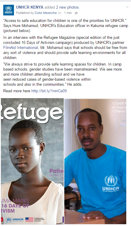 UNHCR_Kenya's tweet photo. 'Access to safe education for children is a priority for UNHCR.' Says UNHCR's Hure Mohamud https://t.co/7PbGZIoGZ8 https://t.co/zcFoAlevUP
