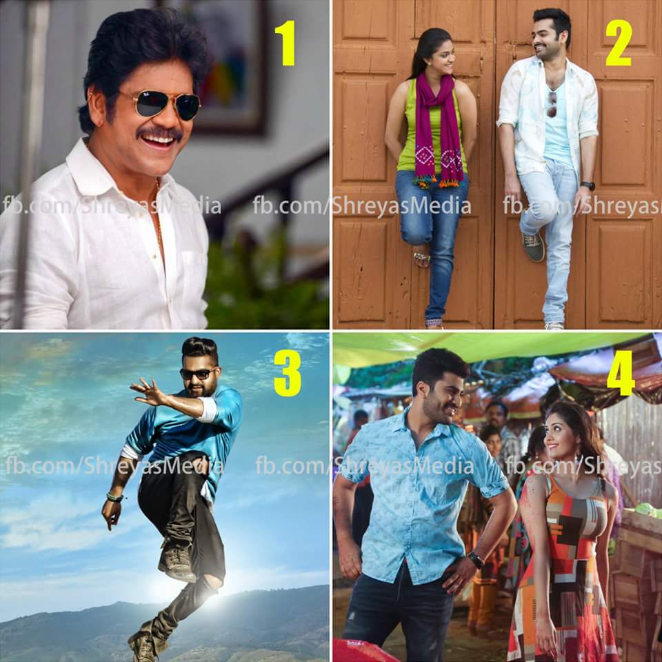 MediaShreyas's tweet photo. Which is your fav album in this?
1. #SoggadeChinniNayana 
2. #NenuSailaja 
3. #NannakuPrematho 
4. #ExpressRaja https://t.co/B671biJY90