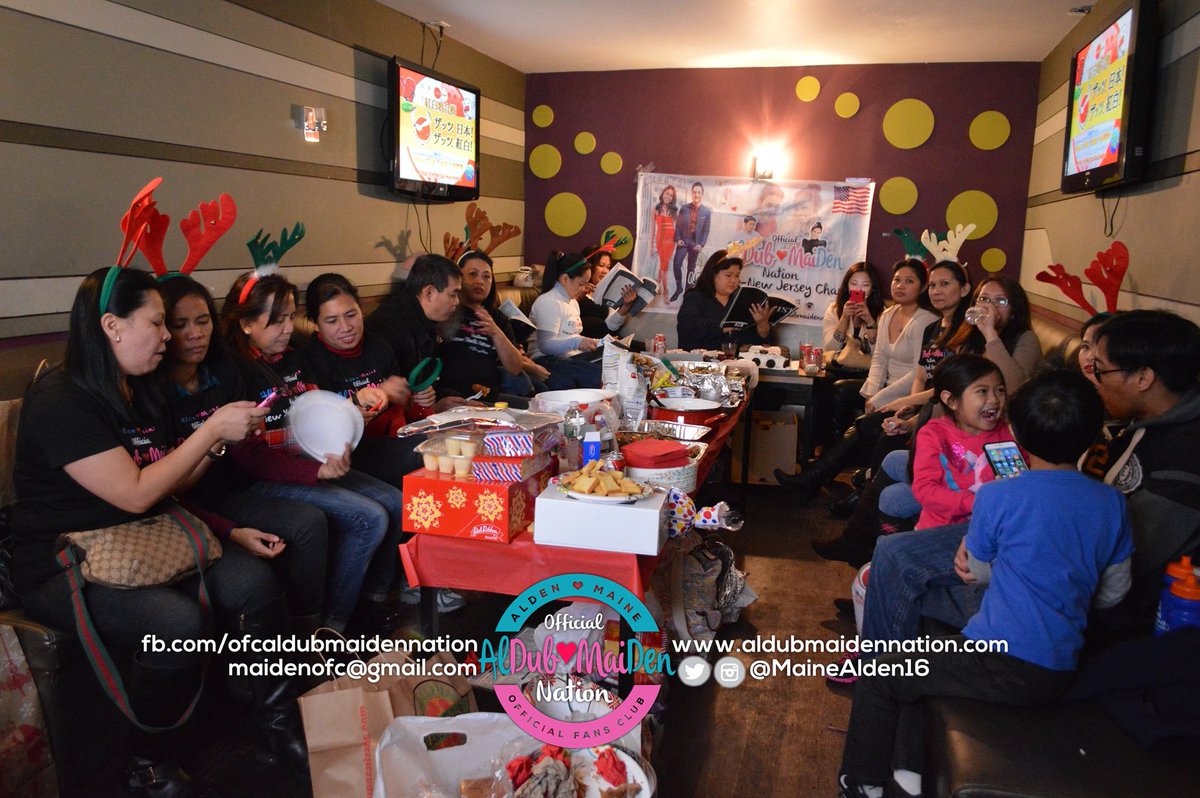 MaineAlden16's tweet photo. A|M Nation New York &amp; New Jersey Chapter Christmas Party!
For more updates follow  @maiden16_NYNJ 
#MyBebeLoveDay5 https://t.co/Pv1aV8WcCl