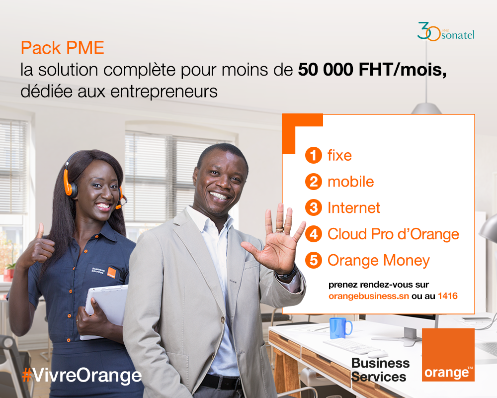 obs_senegal's tweet photo. Grâce à son Pack PME, Malick écrit sa prochaine success story sur internet ! RDV sur orangebusiness.sn ou au 1416. https://t.co/kXhZlrgRWq