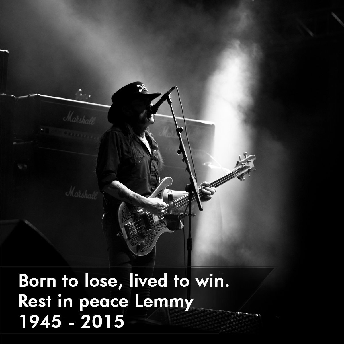 ExitFestival's tweet photo. The world lost another legend, a true ace. Sad day for rock&amp;roll. Rest in peace Lemmy, you will live forever! \m/ https://t.co/0cU3jEZ333