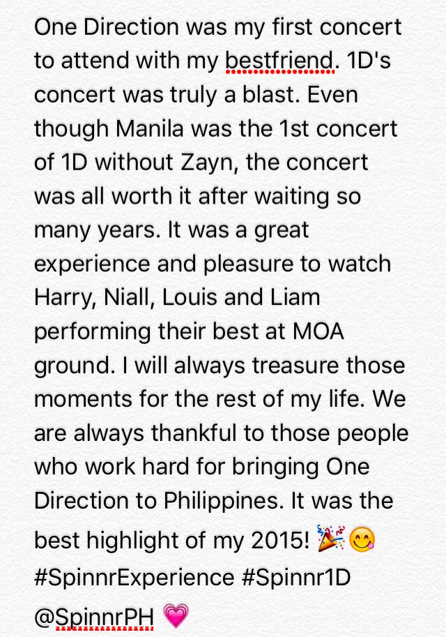 JamOneDirection's tweet image. Hello Spinnr Philippines! 😋💗
@SpinnrPH #Spinnr1D #SpinnrExperience 
-1