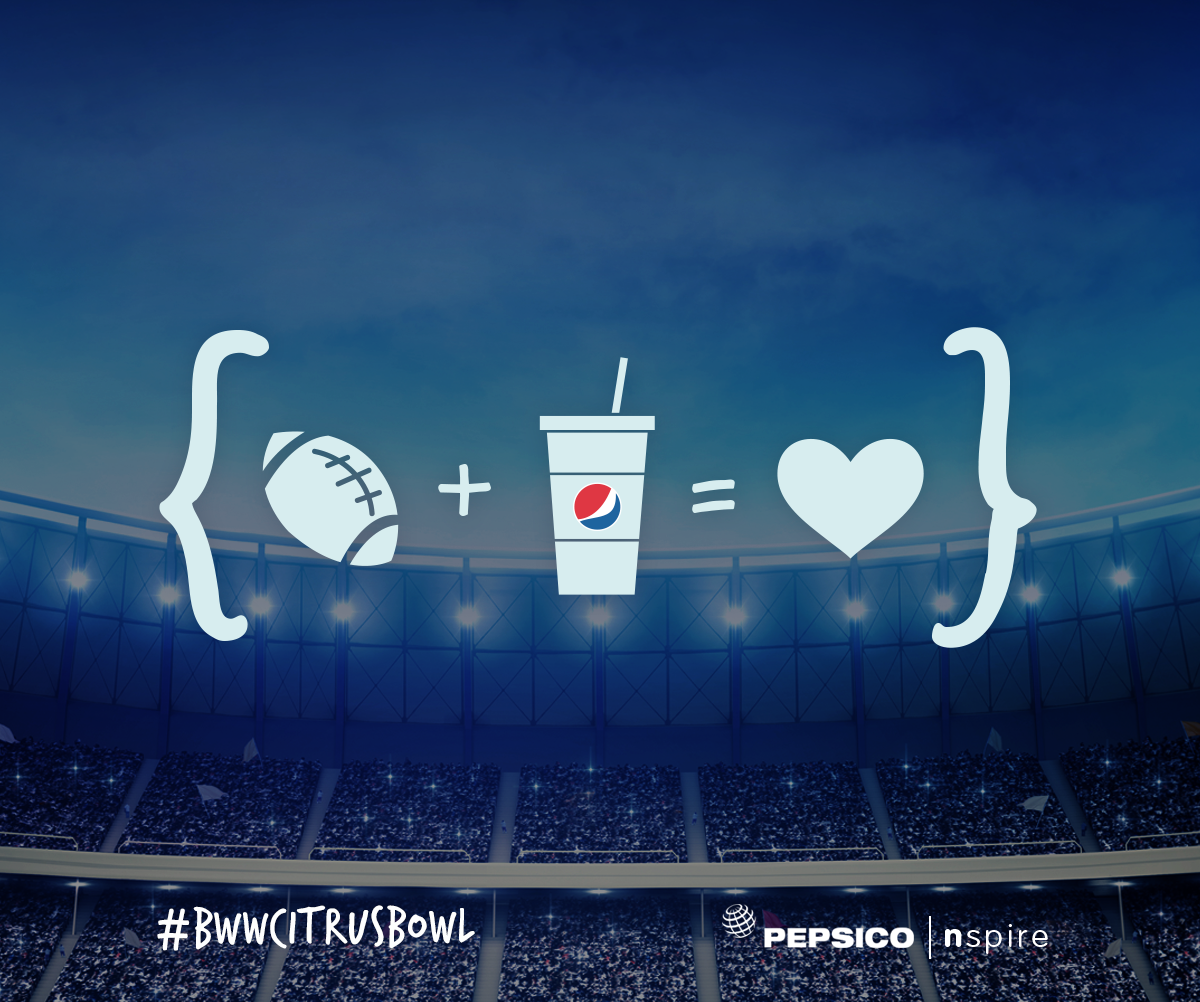 #ORLANDO! PepsiCo #NSPIRE will be at the <a href="/BWWCitrusBowl/">Citrus Bowl</a> on #NewYearsDay. #FREE snacks b4 the game. It’s on us!