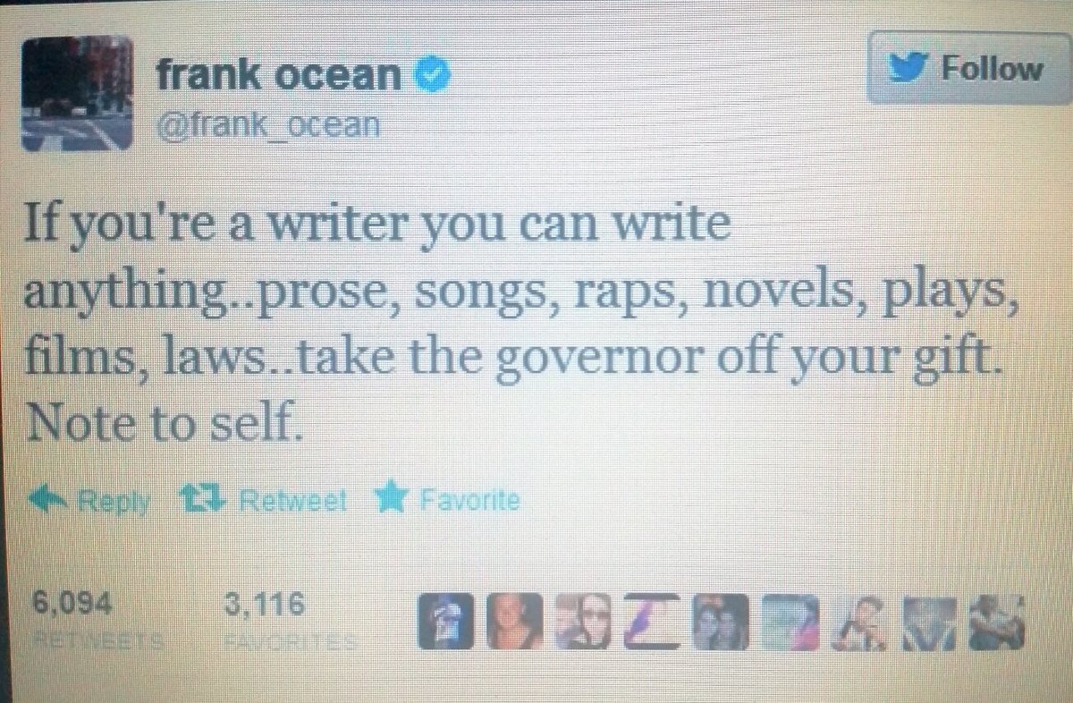 Frank Ocean knows what's up...