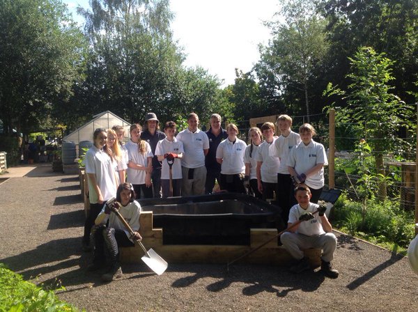 GrozoneCheshire's tweet photo. REVIEW OF THE YEAR: AUGUST. The @RotaryNW #Ryla2015 group made us a raised pond. And @salt_scape taught us whittling https://t.co/WwKmWmpErT