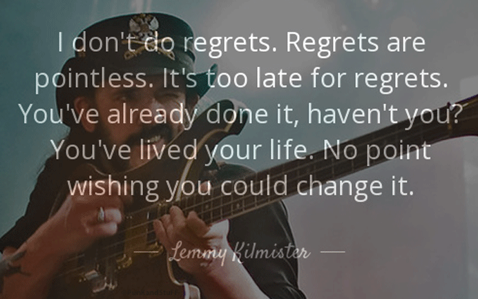 PunKandStuff's tweet image. "I don't do regrets" Lemmy