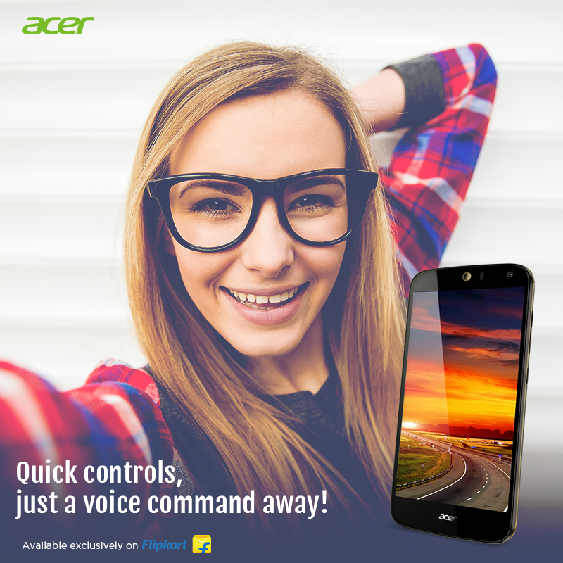 AcerPhones's tweet photo. Your wish is Liquid Z630S’ command! Say ‘Selfie’ to switch to the front camera and modes. Buy it today on @Flipkart https://t.co/D2pacRvOzD