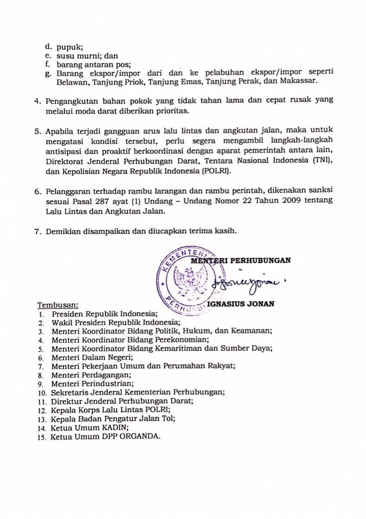 Mulai 30-12-2015 s.d 03-01-2016 Kend Angkutan Barang DILARANG BEROPERASI (SE Kemenhub No 48 Th 2015) <a href="/ganjarpranowo/">Ganjar Pranowo</a>