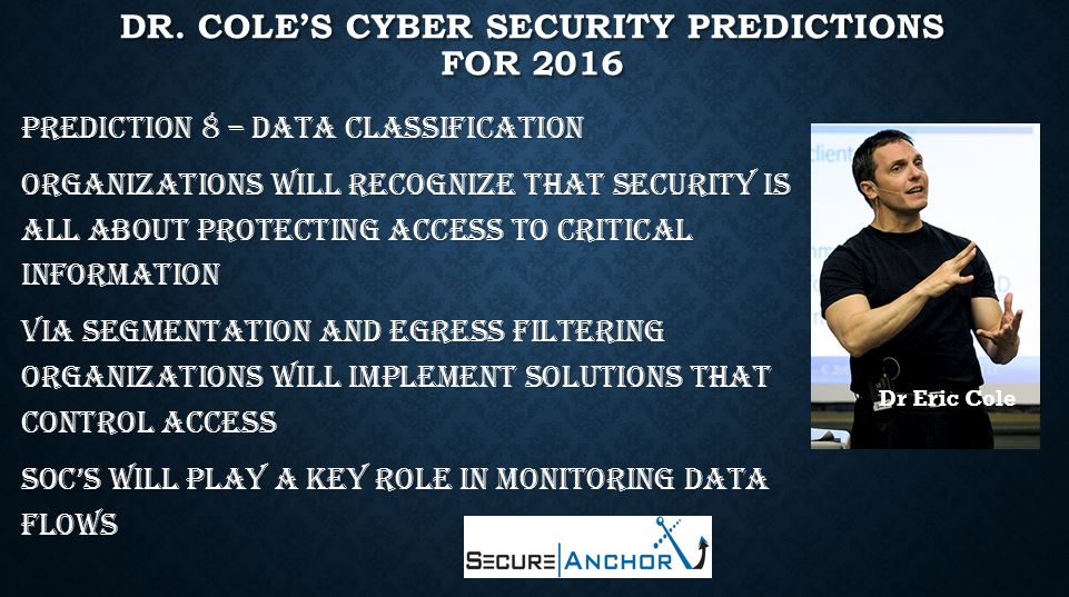 drericcole's tweet photo. As we get close in on the New Year, Prediction 8 focuses in on protecting the data #cybersecurity https://t.co/IjwzKKChVy