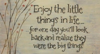Start each day with a grateful heart. Appreciate all the little things.