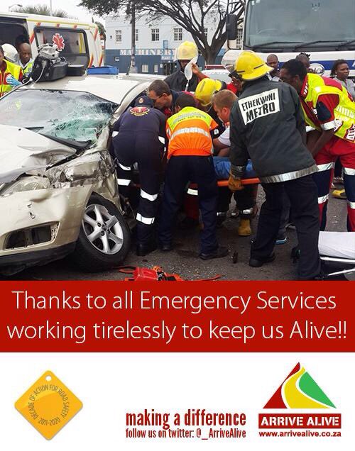 _ArriveAlive's tweet photo. Spare a thought for the first responders to road crashes who see worse than the photos we don't even share with you. https://t.co/B9RxCqqTWK