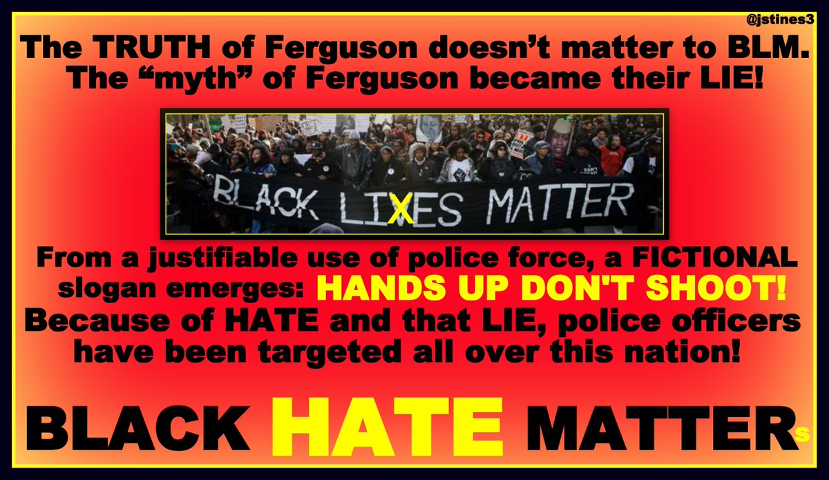 lesstaxingcpa's tweet photo. “@jstines3: slogan based on FICTION thins #ThinBlueLine #murderUp
#BlackLIESMatter
#BlueLivesMatter
#PJNET
#TCOT https://t.co/8MfgUWRPxv”
